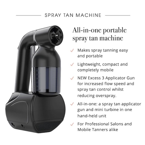 MineTan Profressional Spray Tan Machine   Tan.Handy - Lightweight, Hand-Held, Mobile Fake Tanning Kit, All-in-1 Applicator Gun &amp; Mini Turbine, Portable Sunless Tanner Tool, Airbrush Finish