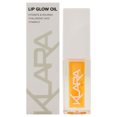 Klara Cosmetics Lip Glow Oil - Hydrating Lip Oil for Nourished, Glossy Lips - Lip Makeup with Hyaluronic Acid and Vitamin E - Coconut - 0.2 oz