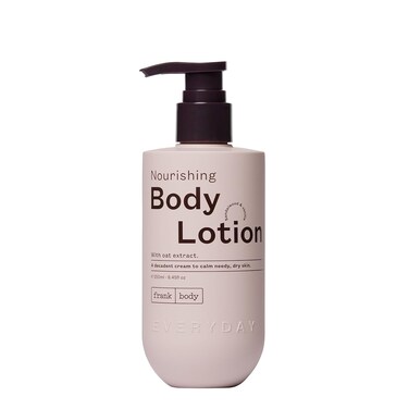 frank body Nourishing Body Lotion   Vegan &amp; Cruelty Free   With Oat Extract, Avocado Oil &amp; Squalene   Gentle, Calming and Last Hydration   Sandalwood &amp; Vanilla Scented (250mL/ 8.45 fl oz)