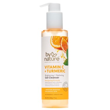 By Nature Brightening + Hydrating Gel Cleanser Facewash with Vitamin C + Turmeric - Gentle &amp; Hydrating Cleanser