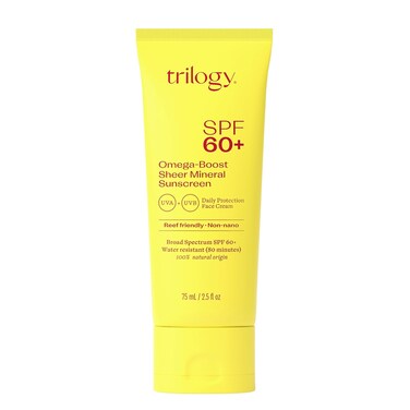 Trilogy SPF 60+ Omega-Boost Sunscreen, Natural, Broad Spectrum Protection for Daily Use, 2.5 fl oz