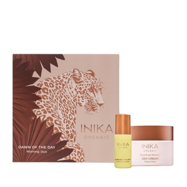 INIKA Organic Dawn of the Day Morning Duo - Brighten, Hydrate and Firm Skin. Natural skincare Gift Set. Clinically Proven results.