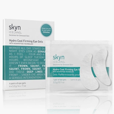 Skyn Iceland Hydro Cool Firming Under Eye Patches. Eye Gel Mask to Firm And Reduce Wrinkles, Fine Lines, Dark Circles, Puffy Eyes &amp; Bags, 4 Pairs
