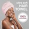 EXPRESSIONS Microfiber Hair Towel in Pink - 1pc Super Soft Ultra Absorbent Hair Towel, Luxury Hair Care Towel, Gentle Hair Drying Towel, Hair Towel for Less Frizz