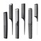 6 Pieces Carbon Fiber Hair Combs Set, General Styling Grooming Comb, Anti Static Heat Resistant Hairdressing Comb, Fine and Wide Tooth Hair Barber Comb, Rat Tail Comb