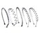 5 Pcs Men Women Sports Headband Unisex Black Wavy Metal Hair Hoop Headwear Accessories