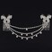 Women Fashion Rhinestone Double Chain Headpiece Silver Crystal Headpiece Pendant Headband Bridal Forehead Chain for Wedding Party Prom (A#)