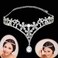 Women Fashion Rhinestone Double Chain Headpiece Silver Crystal Headpiece Pendant Headband Bridal Forehead Chain for Wedding Party Prom (C#)
