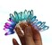Handmade Natural Crystal Hair Comb Bridal Wedding Headwear Crystal Stone Hairpin Hair Clip Clamp Side Hair Combs for Women Hair Accessory (Blue)