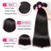 QinMei Brazilian Straight Hair 3 Bundles 10A 100% Virgin Unprocessed Human Hair Weave Extensions Brazilian Remy Straight Human Hair Bundles Natural Black Color (18 20 22inch)