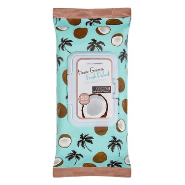 B.C. Beauty Concepts Makeup Remover Wipes &ndash; Gentle Facial Wipes for Easy Makeup Removal, 50 Count (Pack of 1), Coconut with Aloe &amp; Vitamin C