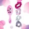 Disney Junior Minnie Mouse Hair Accessory 5 Pcs Set 1 Large Minnie Mouse Hair Brush For Girls + 4 Minnie Scrunchies For Kids Hair Accessories For Girls Pink Detangling Brush Elastic Hair Ties