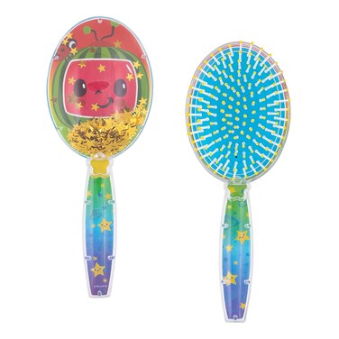 CoComelon Hair Brush with Magical Sparkling Stars Confetti Hair Brush, Green - Kids Hair Brush Ages 3+