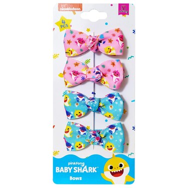 Baby Girl Bows 4 Fully Lined With Soft Fabric Baby Bows Matching NewBorn Bows For Girls Shark Printed Small Hair Clips for Baby Girl Hair Accessories NewBorn Essentials Must Haves Baby Gifts for Girls