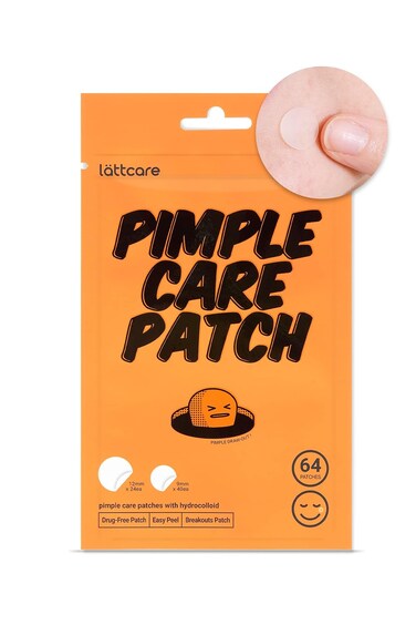 lattcare Pimple Care Patches   Hydrocolloid Acne Patches   Acne Spot Treatment for Blemishes and Zit   Vegan, Cruelty Free Patches   Two Sizes 12mm &amp; 9mm (64 Count)