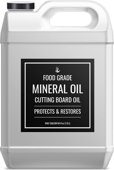 Pure Original Ingredients Mineral Oil (Half Gallon, 64 fl oz) for Cutting Boards, Butcher Blocks, Counter Tops, Wood Utensils