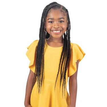 Shake N Go Freetress Synthetic 3X Kids Pre-Stretched Braids 28" (Color:1B OFF BLACK)