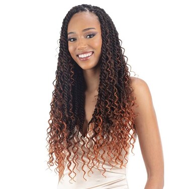 Shake-N-Go Freetress Synthetic Crochet Braids - 3X Rebel Boho Twist 22" (HTMOCHA)