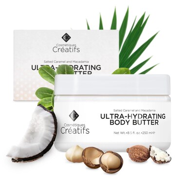 Ultra-Hydrating Body Butter with Shea Butter, 8.5 fl. oz., Salted Caramel and Macadamia Scent, Deep Moisturizing, Soothes, Repairs, and Nourishes Skin