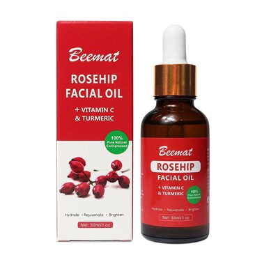 Rosehip Vitamin C Face Oil w/Turmeric 100% Natural Skin Care Facial Oil Cold Pressed Rosehip Oil for face For Brightening Hydrating &amp; Rejuvenating 1oz/30ml