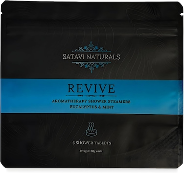 Aromatherapy Shower Steamers (6-Pack) Revive - Eucalyptus &amp; Mint Scented Vapor Tabs for Self-Care, Aromatic Shower Bath Bombs, Natural Essential Oils for Women &amp; Men