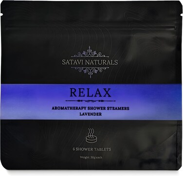 Aromatherapy Shower Steamers (6-Pack) Relax - Lavender Scented Vapor Tabs for Self-Care, Aromatic Shower Bath Bombs, Natural Essential Oils for Women &amp; Men