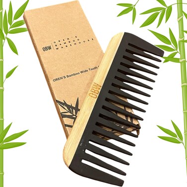 OREN&rsquo;S BAMBOO Wide Tooth Comb for Curls, Curly Hair, and Thick Hair   Hair Comb for Men and Women   Durable Bakelite Infused   Detangling Tool for Natural Hair Care
