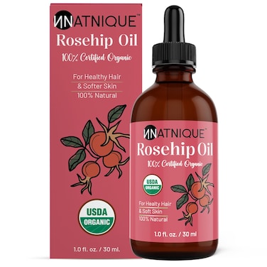 Rosehip Seed Oil Organic 1oz, USDA Certified, 100% Pure Rosehip Oil for Face, Hair &amp; Skin. Cold Pressed Natural Moisturizer for Hair, Skin Scalp &amp; Nails. Rosehip Face Oil for Gua Sha Massage.