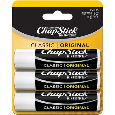 ChapStick Bulk Lip Balm, Classic Original 3-Pack &ndash; Moisturizing Lip Care, 0.15 Ea