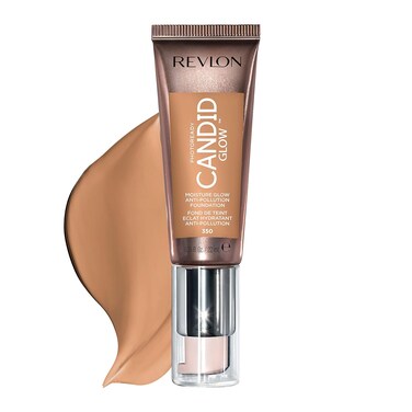 Revlon PhotoReady Candid Glow Moisture Glow Anti-Pollution Foundation with Vitamin E and Prickly Pear Oil, Anti-Blue Light Ingredients, without Parabens, Pthalates, &amp; Fragrances, Natural Tan, 0.75 oz