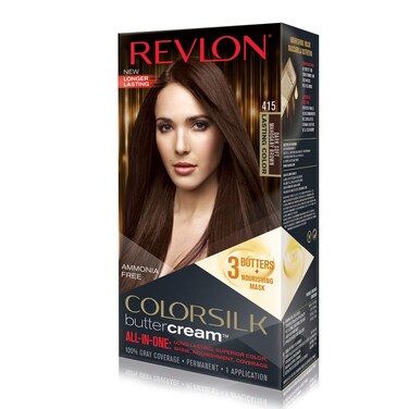 Revlon Colorsilk Buttercream Hair Dye, Dark Soft Mahogany Brown, Pack of 1