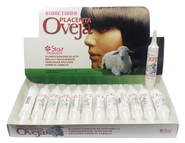 Placenta Oveja 12 Pack &ndash; 0.61 oz Each, Hair Repair Treatment with Sheep Placenta Extract for Strengthening &amp; Revitalizing Damaged Hair