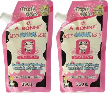 A Bonne Spa Milk Salt Moisturizes Whitens and Softens Skin 350g Set of 2
