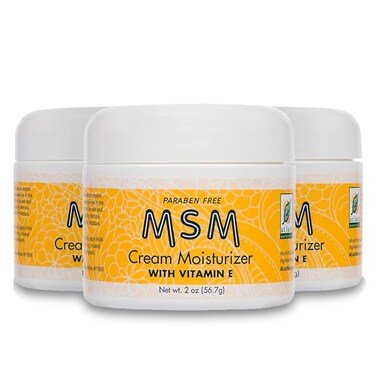 At Last Naturals MSM Cream, Face Lotion to Reduce Fine Lines and Wrinkles, Pitted Acne and Scars, Soothing Moisturizer with Vitamin E to Promote Healthy Skin, 2 Ounce (Pack of 3)