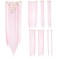 SWACC 7 Pcs Full Head Party Highlights Clip on in Hair Extensions Colored Hair Streak Synthetic Hairpieces (22-Inch Straight, Pink)