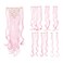 SWACC 7 Pcs Full Head Party Highlights Clip on in Hair Extensions Colored Hair Streak Synthetic Hairpieces (20-Inch Curly, Pink)