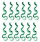 SWACC 12 Pcs Curly Wavy One Color Party Highlights Clip on in Hair Extensions Colored Hair Streak Synthetic Hairpieces (Green)