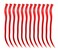 SWACC 12 Pcs Straight One Color Party Highlights Clip on in Hair Extensions Colored Hair Streak Synthetic Hairpieces (Red)