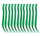 SWACC 12 Pcs Straight One Color Party Highlights Clip on in Hair Extensions Colored Hair Streak Synthetic Hairpieces (Green)