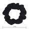 Pack of 12 Cotton Hair Scrunchies Single Jersey Solid Color Ponytail Holders Hair Ties for Girl (Black)