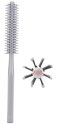 PERFEHAIR Small Mini Plastic Round Hair Styling Brush with Nylon Bristle for Short Hair Blow Drying, 1 Inch Diameter Barrel