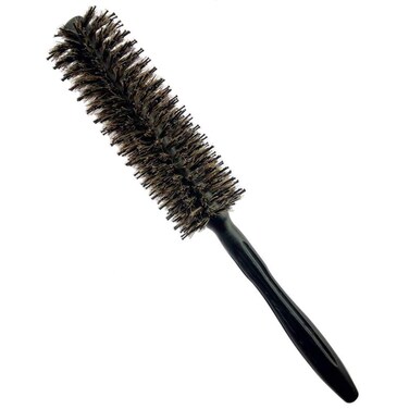 Round Hair Brush with Natural Boar and Nylon Bristles, Small Volumizing Hair Brush - 1.65 Inch Diameter Barrel (12 Rows)