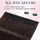 S-noilite Clip in Human Hair Extensions 1 Piece 5 Clips 3/4 Full Head Clip on Remy Hair Extension For Women Lighter One-Piece Design Adding Hair Volume 22Inch 55g Dark Brown