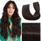 S-noilite Clip in Human Hair Extensions 1 Piece 5 Clips 3/4 Full Head Clip on Remy Hair Extension For Women Lighter One-Piece Design Adding Hair Volume 22Inch 55g Dark Brown