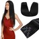 S-noilite Clip in Hair Extensions Real Human Hair Jet Black 18 Inch 8pcs 140g Straight Real Hair Extensions Clip Ins Double Weft #1