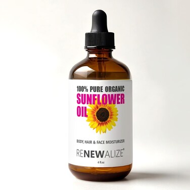 Sunflower Seed Face Moisturizing Oil 4 oz size High Linoleic   Best for Acne Prone Oily Skin and Face
