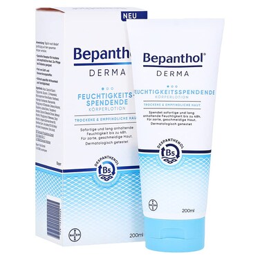 Bepanthol Derma Moisturizing Body Lotion, Body Care for Sensitive and Dry Skin, Dermatologically Tested Moisturizer with Dexpanthenol, Fragrance-Free, 200 ml /6.76 Fl.Oz