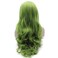 MX angel Long Wavy Hand Tied Swiss Lace Front Green Wig Synthetic