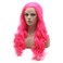 Lushy Hair Lace Front Synthetic Wig Long 24inch Wavy Rose Red Wig Heat Resistant Heavy Density Realistic Wig