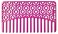 Wallet Sized Hair &amp; Travel Comb - Wide Tooth - Cerise Hexagon